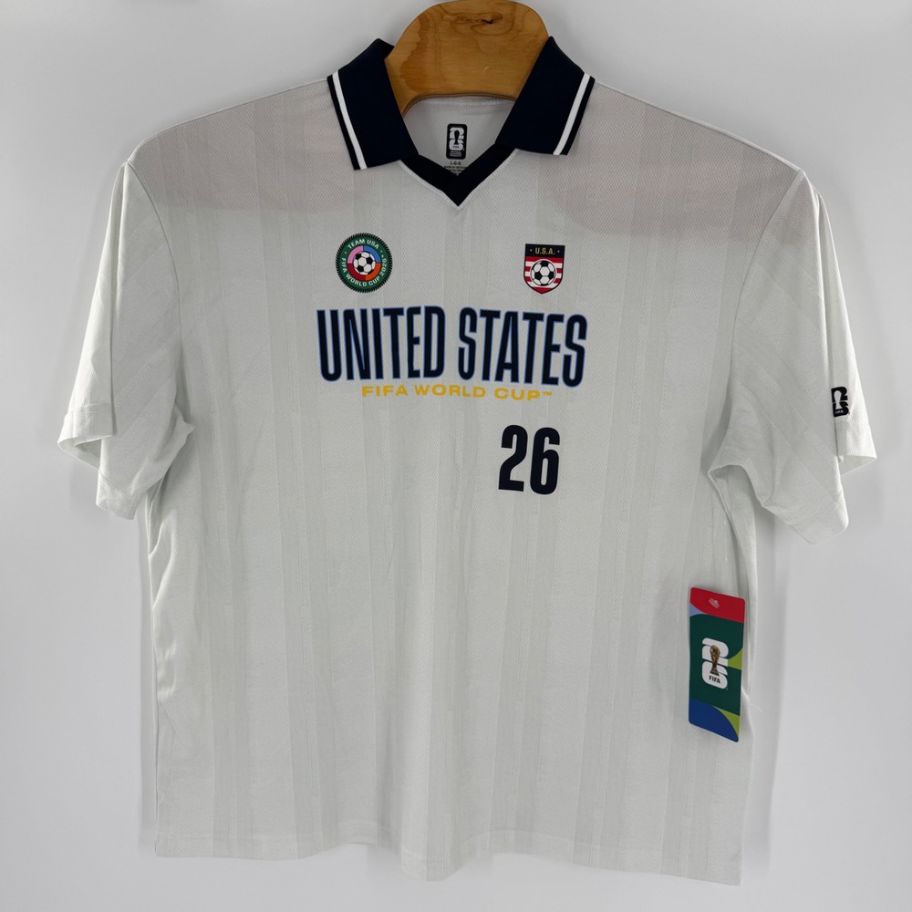 FIFA World Cup 2026 United States Soccer Jersey Mens Large White Navy Blue NWT